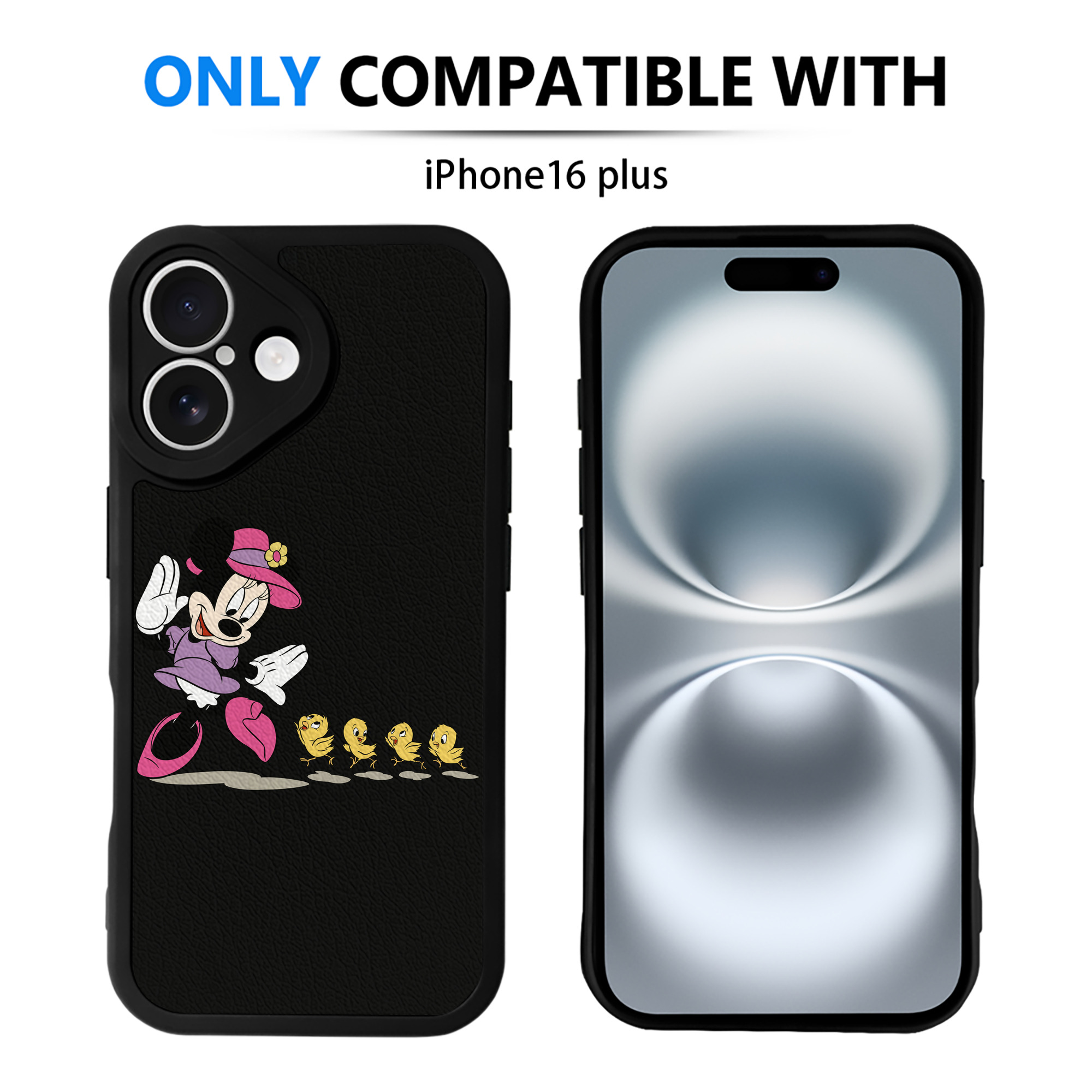 （画像用） ミッキーマウス Mickey Mouse 【iPhone 16シリーズ対応】シリコンスマホケース（レザー調） 材質：シリコン